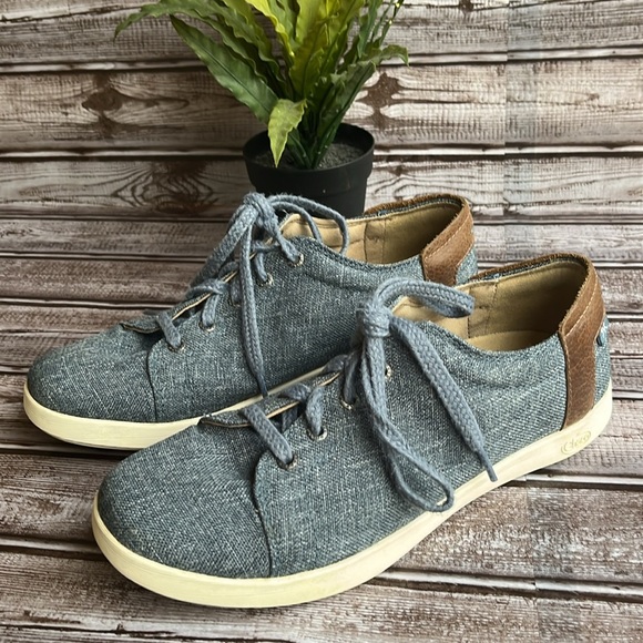 Chaco Light Denim Blue and BrownTrim Women’s Sneakers Size 8 - Picture 1 of 11